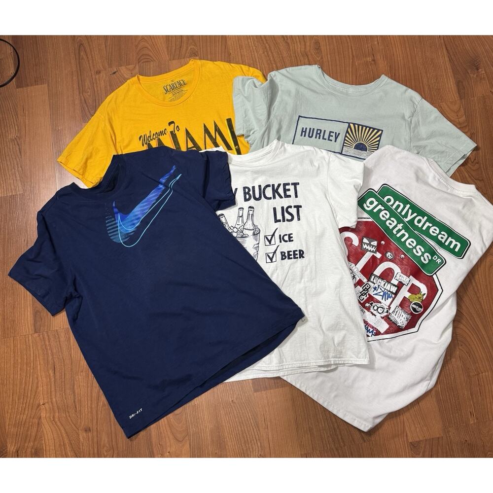 Nike Hurley Scarface ODG Men’s Graphic Cotton Crew Neck T-Shirts XL Lot of 5